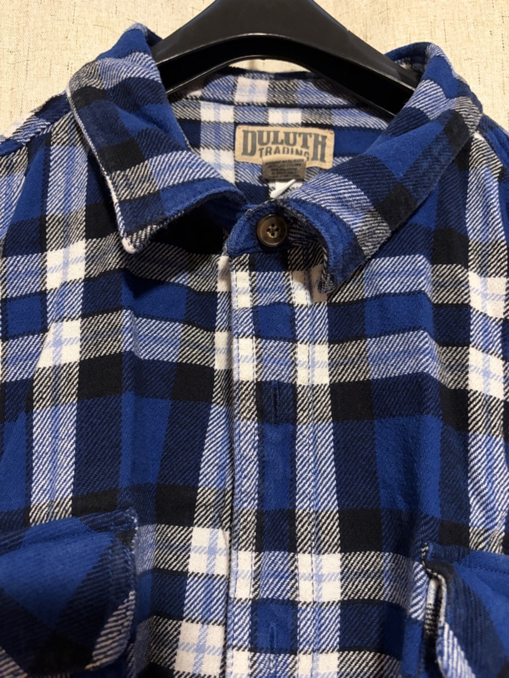 Duluth Trading Co Blue and White Plaid Long-Sleeve Shirt - Picture 2 of 9